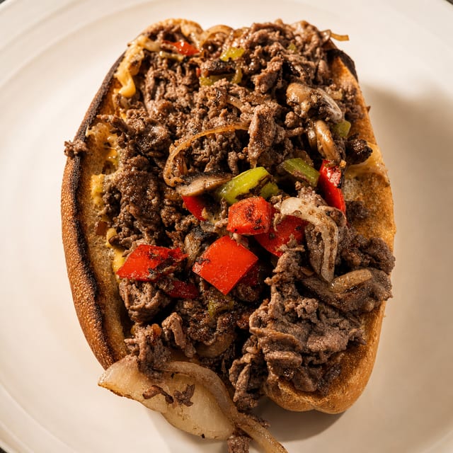 Cheesesteak All the Way Sandwich.