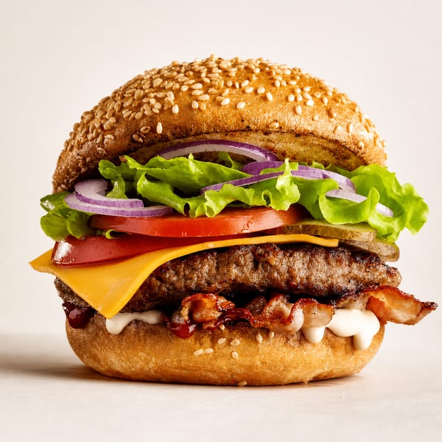 Mushroom Swiss Classic Burger.