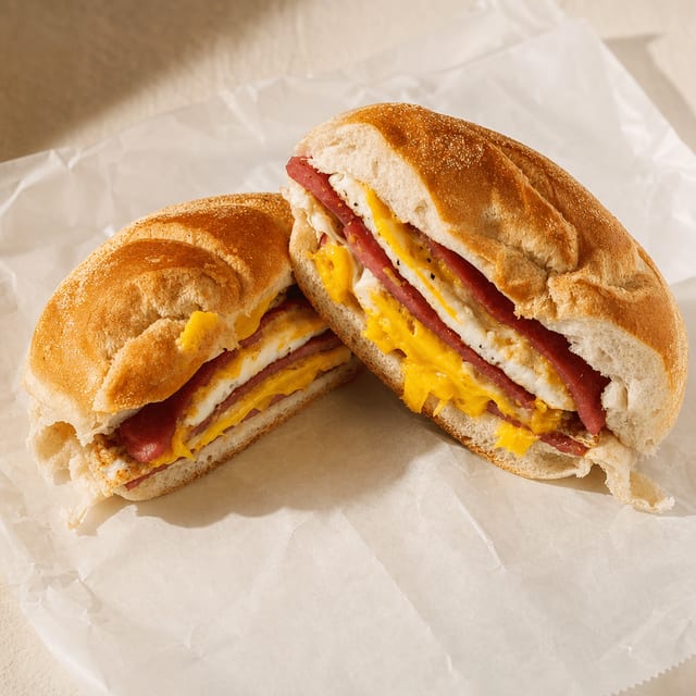 Taylor Ham, Egg & Cheese Sandwich.
